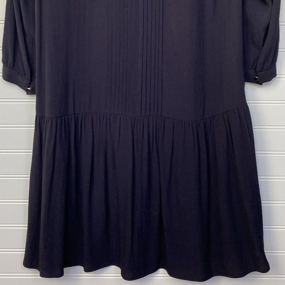 Anthropologie X Maeve Galina Blue Pintuck Quilted Drop Waist Dress | Size S - Picture 9 of 13